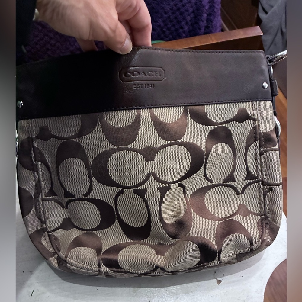 Coach Chocolate Brown and Beige Signature Tote